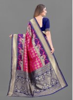 Designer Traditional Saree Weaving Silk in Blue and Pink