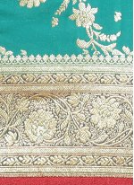 Designer Traditional Saree Woven Banarasi Silk in Firozi
