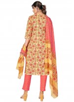 Desirable Cotton Yellow Print Readymade Suit