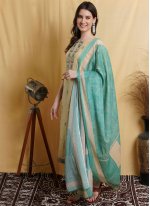 Desirable Embroidered Jacquard Beige Straight Suit