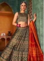 Desirable Multi Colour Silk Designer Lehenga Choli