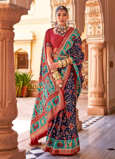 Desirable Printed Patola Silk  Classic Saree