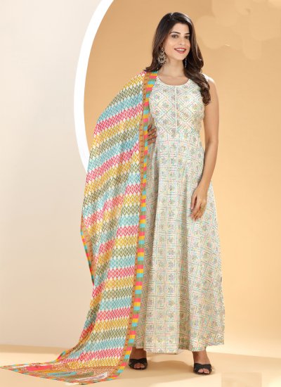 Desirable Silk Ceremonial Readymade Salwar Suit