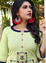 Dignified Cotton Embroidered Designer Kurti