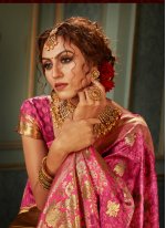 Dignified Woven Pink Classic Saree