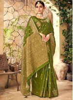 Dilettante Green Weaving Traditional Saree