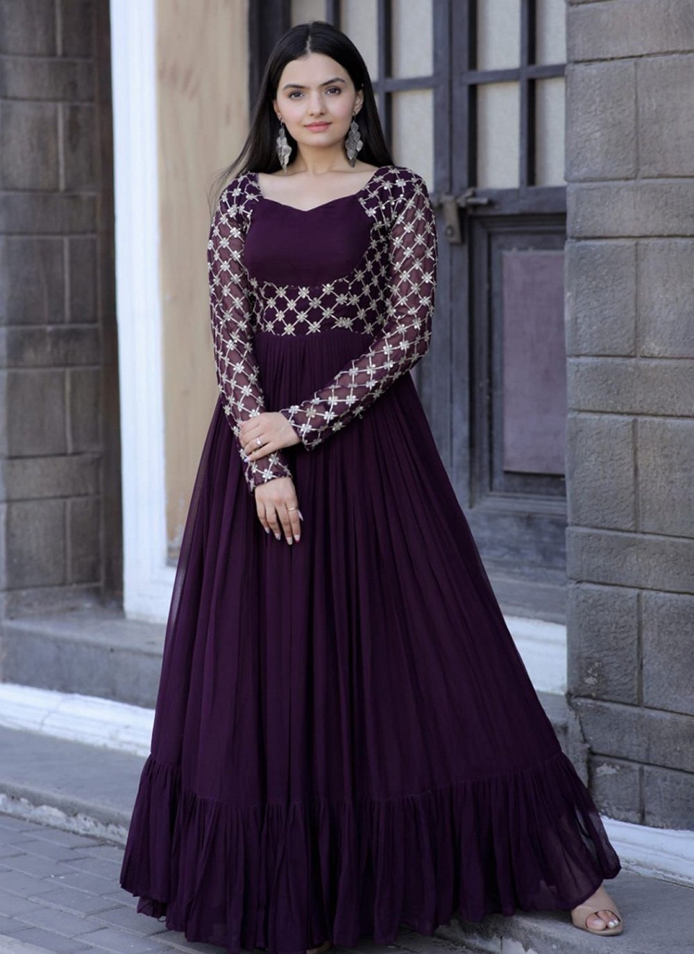 Deep purple color dress hotsell