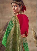 Distinctive Green Resham Designer Traditional Saree