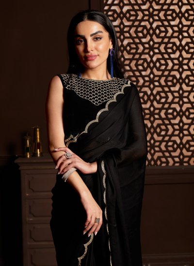 Distinctively Black Party Traditional Saree