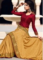 Distinctively Border Gold Satin Silk Classic Saree