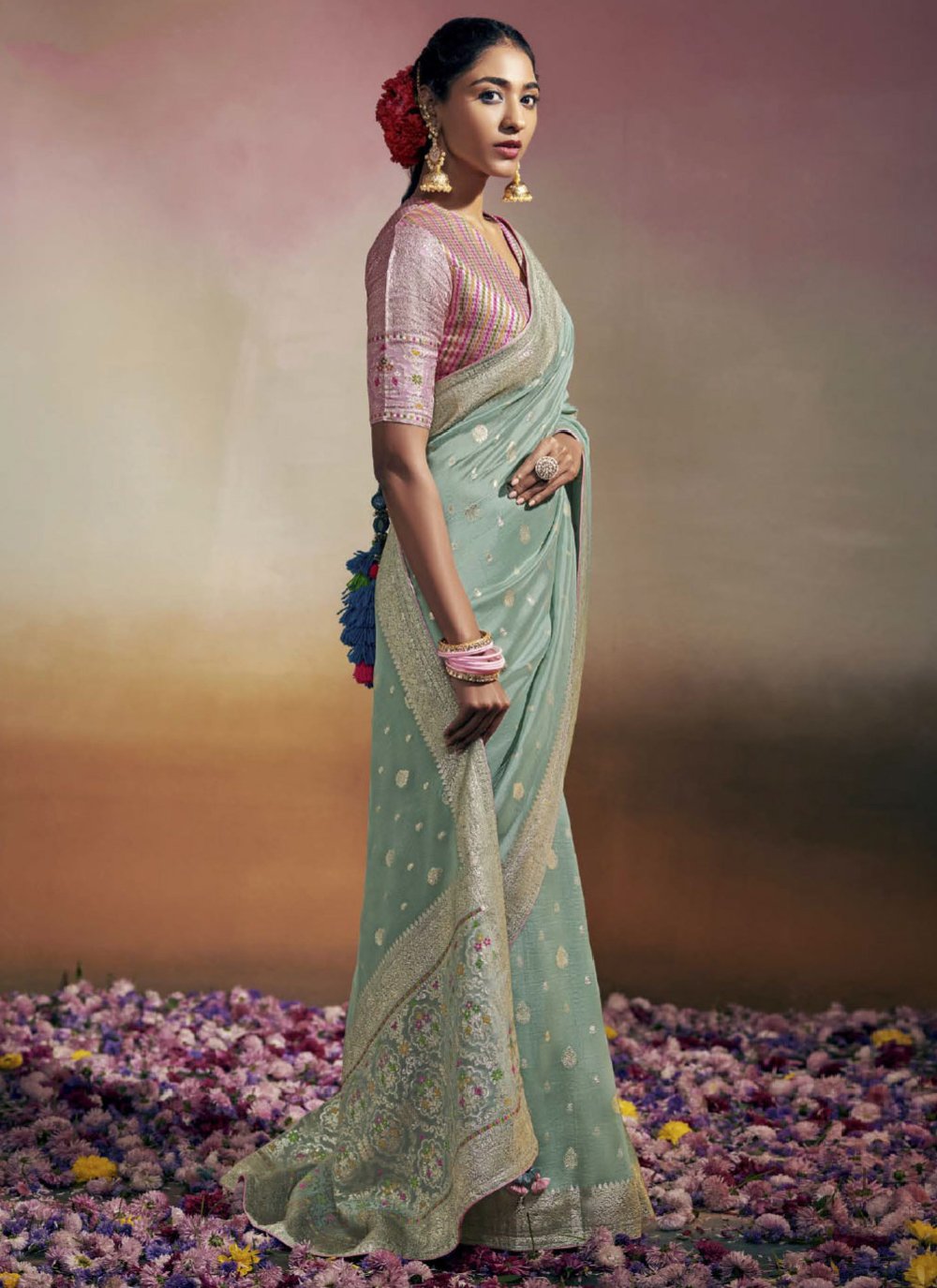 Distinctively Embroidered Contemporary Saree
