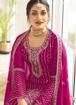 Distinctively Georgette Pink Embroidered Readymade Salwar Suit