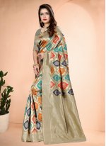 Distinguishable Art Banarasi Silk Printed Designer Traditional Saree