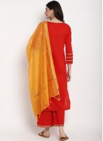 Distinguishable Red Cotton Designer Salwar Suit