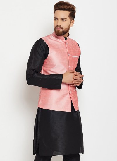 
                            Dupion Silk Nehru Jackets in Pink