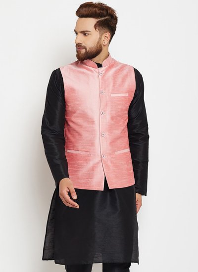 Dupion Silk Nehru Jackets in Pink