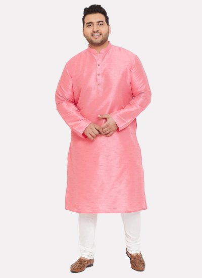 Dupion Silk Pink Kurta Pyjama
