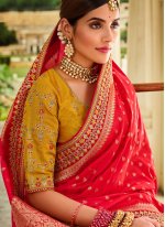 Elegant Banarasi Silk Pink Designer Saree