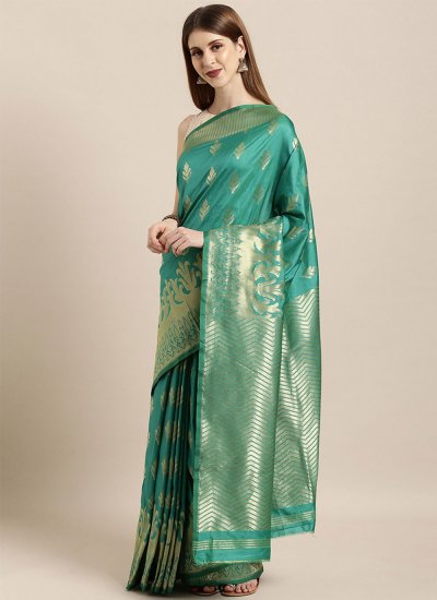 Elegant Green Weaving Traditional Saree