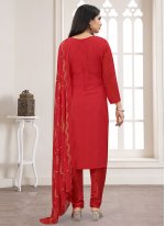 Elegant Red Casual Salwar Suit