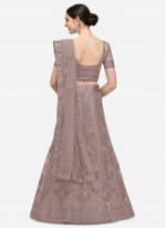 Embroidered Net A Line Lehenga Choli in Lavender