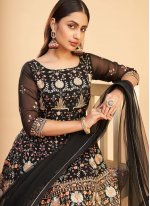 Enchanting Embroidered Black Pure Georgette Designer Salwar Suit