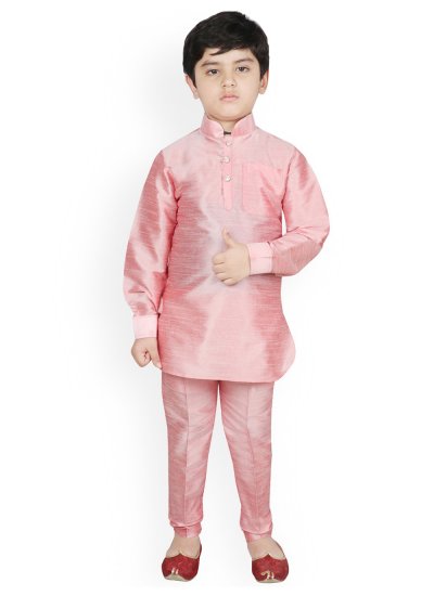 Enchanting Plain Work Pink Kurta Pyjama