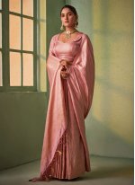 Enchanting Rose Pink Reception Trendy Saree