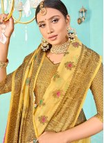 Enchanting Yellow Silk Traditional Saree