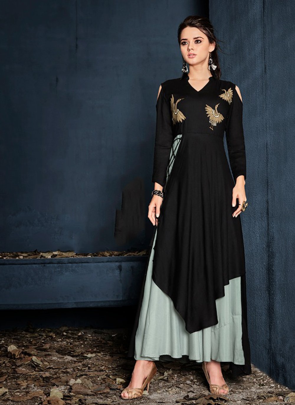 Black party shop wear kurti