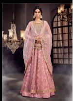 Energetic Resham Pink Designer Lehenga Choli