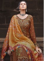 Engrossing Brown Designer Pakistani Suit