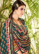 Engrossing Pashmina Green Embroidered Designer Palazzo Suit