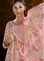 Enthralling Pashmina Pink Salwar Suit