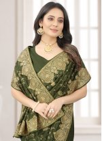 Enthralling Vichitra Silk Contemporary Saree