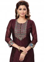 Enticing Embroidered Chanderi Salwar Suit