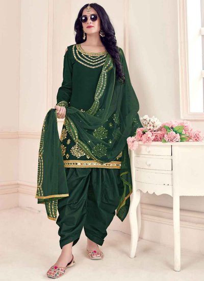 Enticing Silk Designer Patila Salwar Suit
