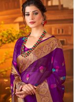 Entrancing Purple Butta Trendy Saree