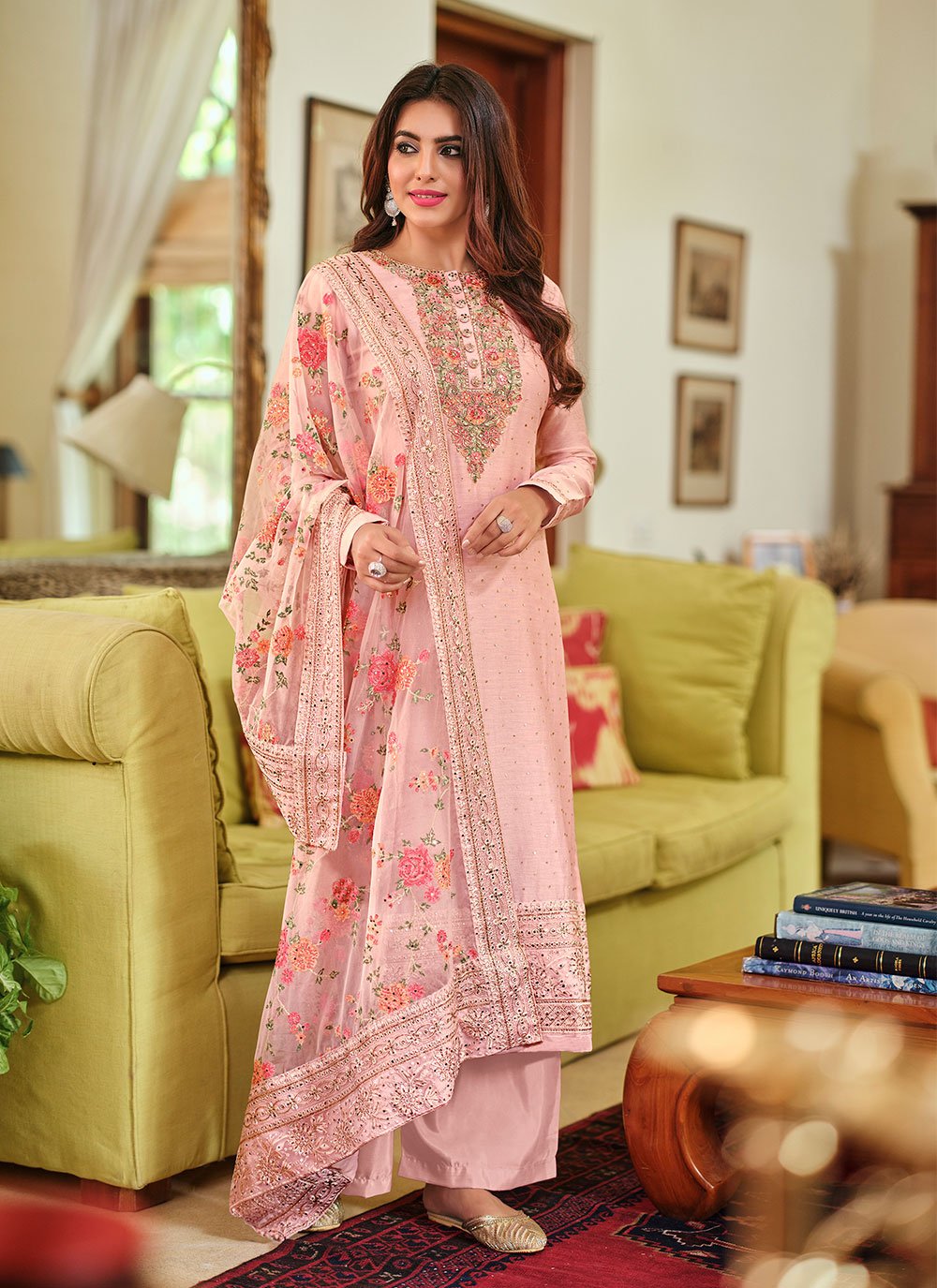 Entrancing Vichitra Silk Designer Pakistani Salwar Suit