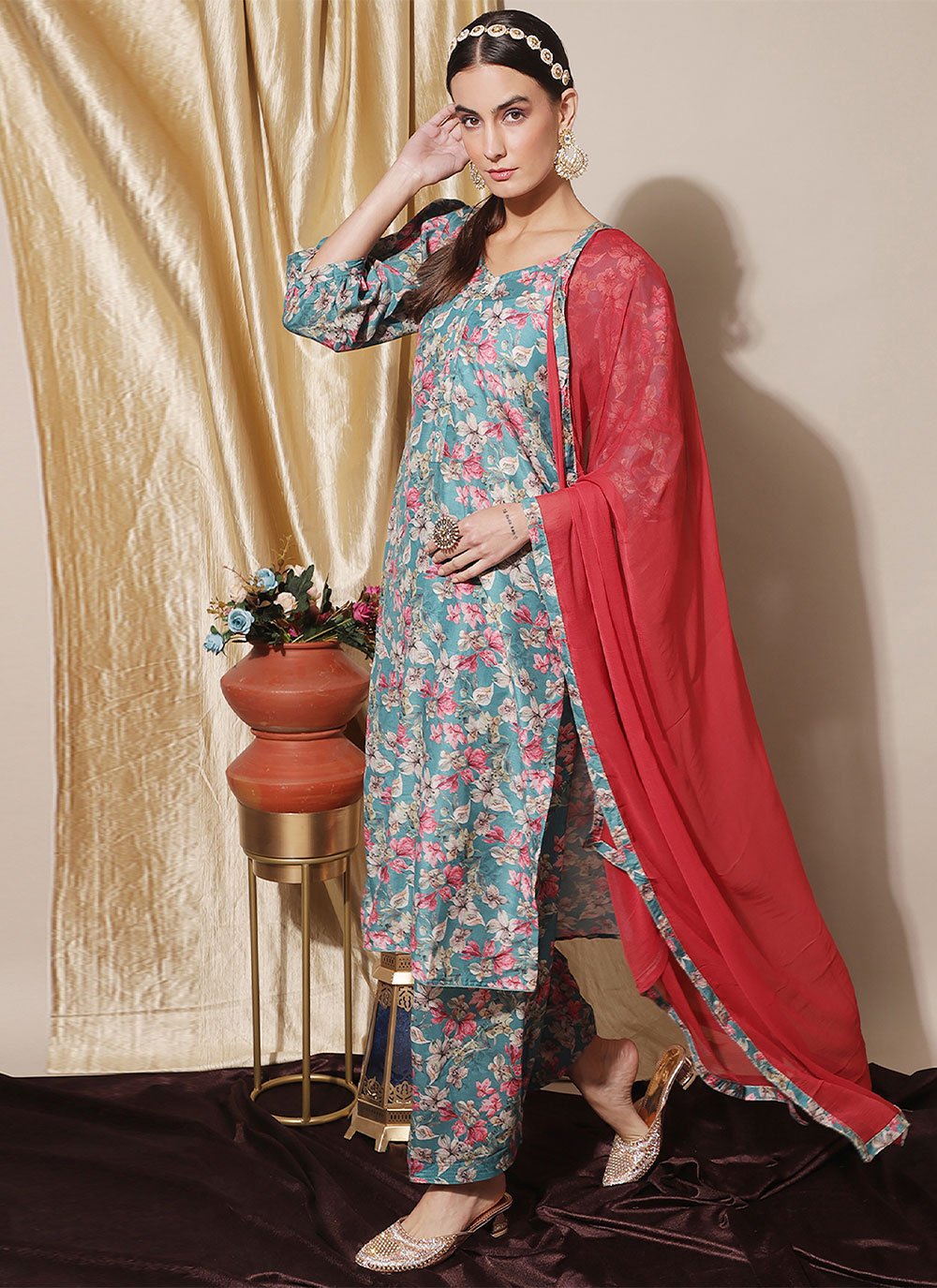 Online Printed Cotton Patiala Salwar from Shree Fashionistaa