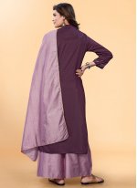 Epitome Silk Purple Designer Palazzo Suit