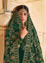 Especial Embroidered Green Georgette Trendy Salwar Suit
