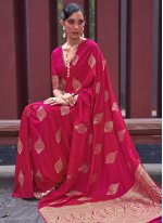 Especial Satin Silk Rani Weaving Contemporary Saree