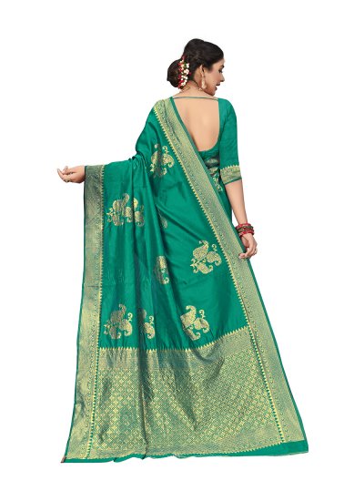 Especial Weaving Rama Art Silk Silk Saree