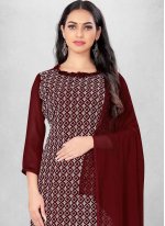 Ethnic Maroon Pant Style Suit