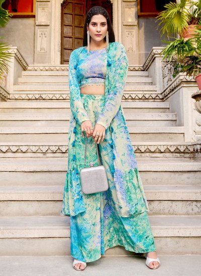 Ethnic Multi Colour Print Silk Salwar Suit