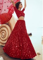 Ethnic Sequins Red Designer Lehenga Choli