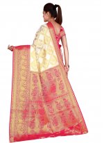 Ethnic Silk Off White Traditional Designer Saree