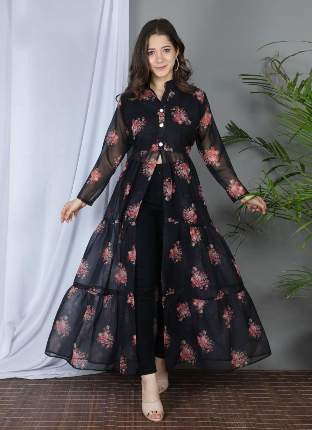 Black party wear kurti sale