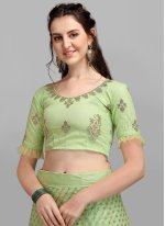 Excellent Embroidered Green A Line Lehenga Choli